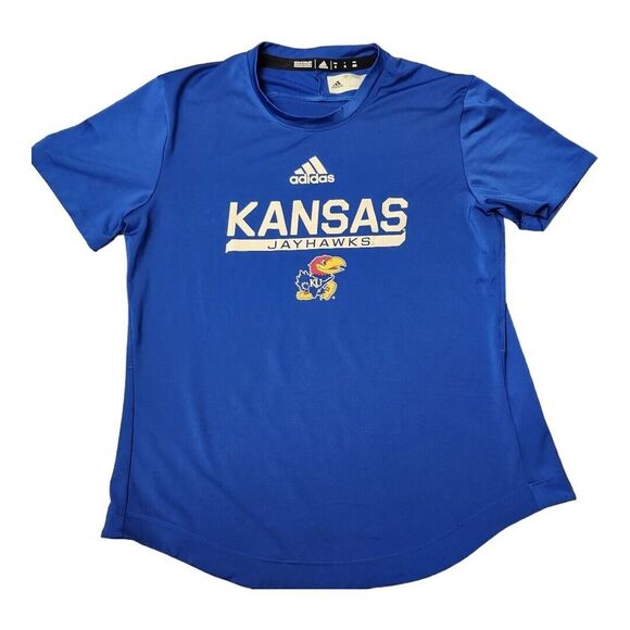 adidas Tops - NWOT Kansas Jayhawks‎ Tee Woman Medium Adidas College Performance Training Blue